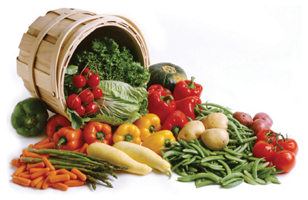 basket with fresh produce